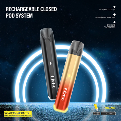 Refillable Open Pod System Vape Device 2.5ml Rechargeable Type C Ceramic Heating Coil
