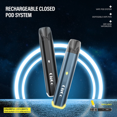 Refillable Open Pod System Vape Device 2.5ml Rechargeable Type C Ceramic Heating Coil